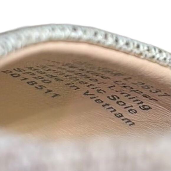 J Crew Espadrille Wedges 8.5 Metallic Canvas Slip On Shoe - Picture 14 of 15